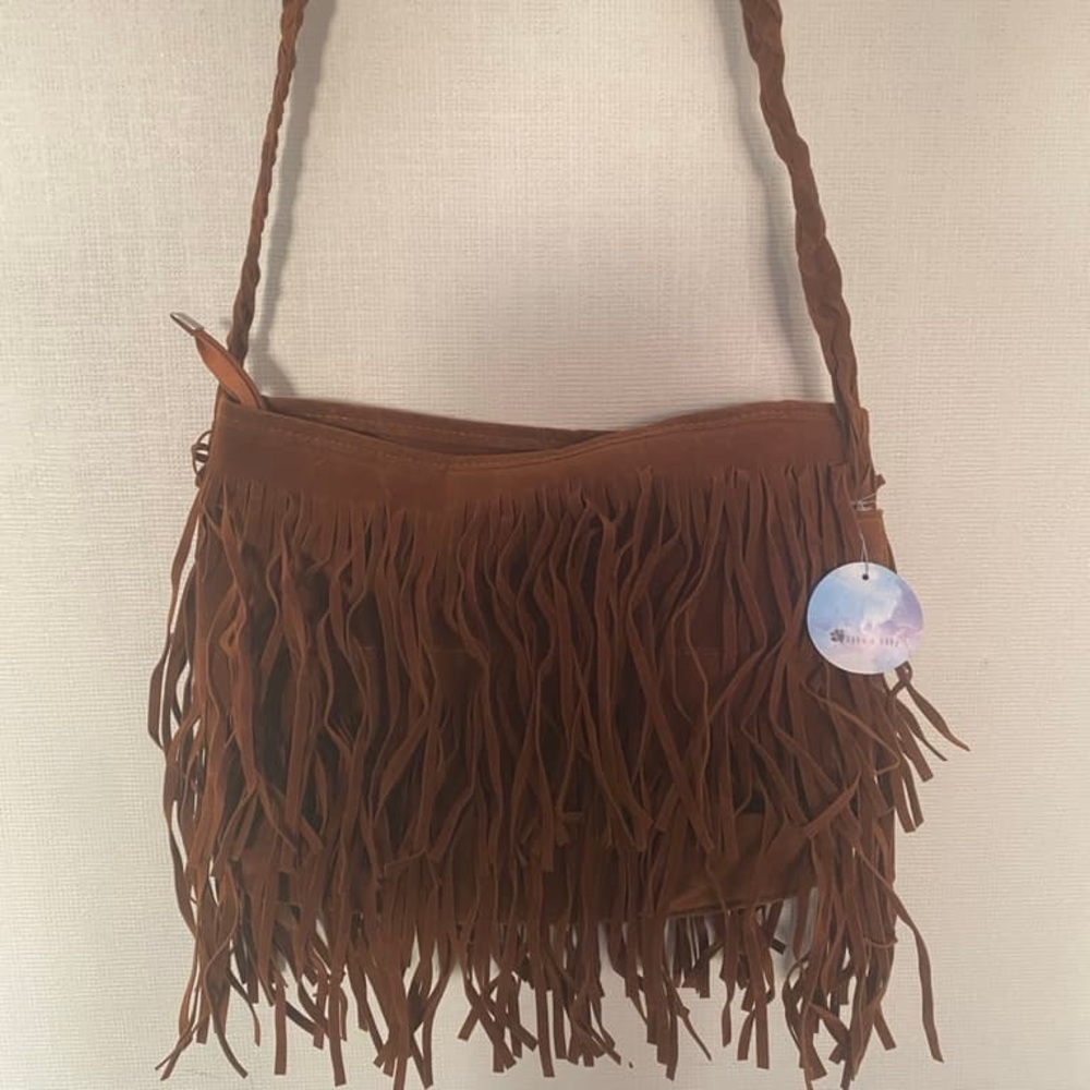 Brown Fringe Shoulder Bag